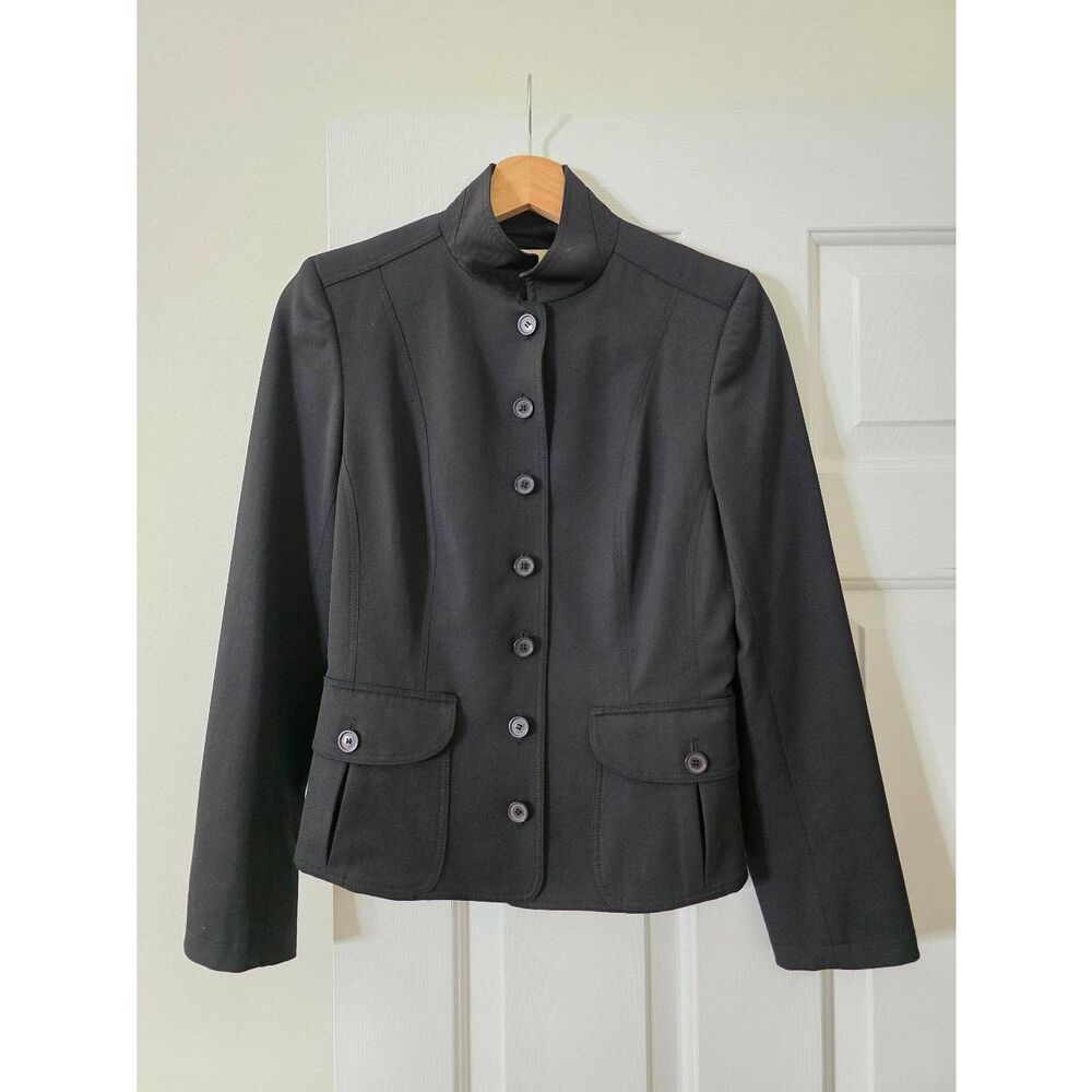Burberry Black Wool Tailored Blazer Size 4